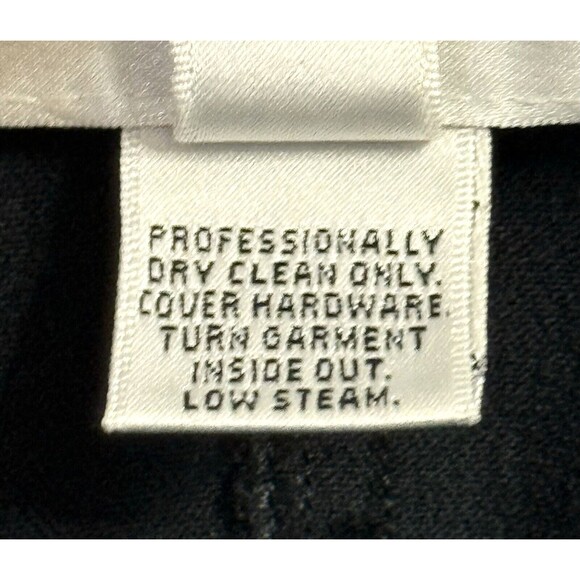 St. John Womens Black Denim Pants Jeans SIZE 12 Wide Straight Leg High Rise NEW - Picture 7 of 7